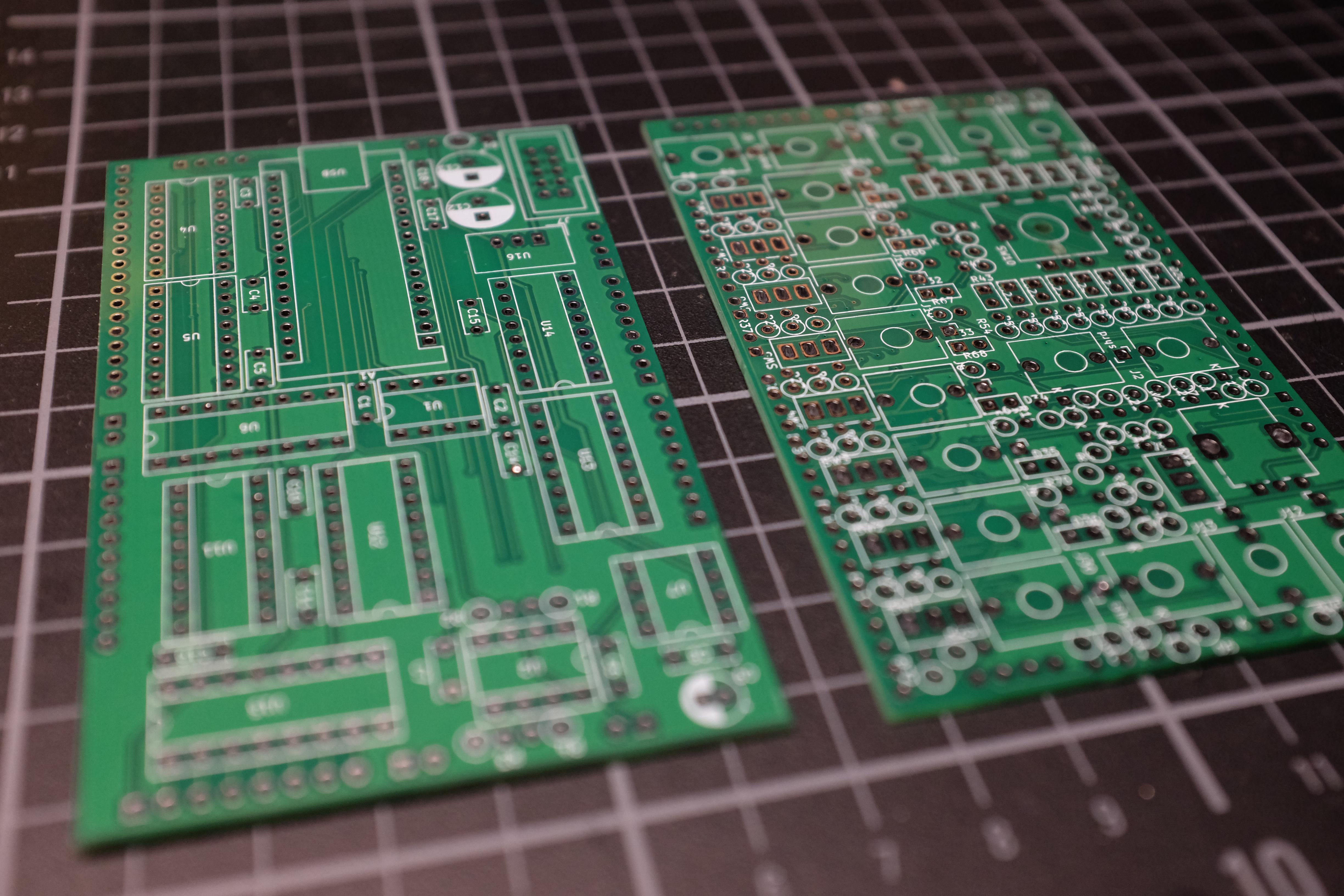 Both blank PCBs next to each other