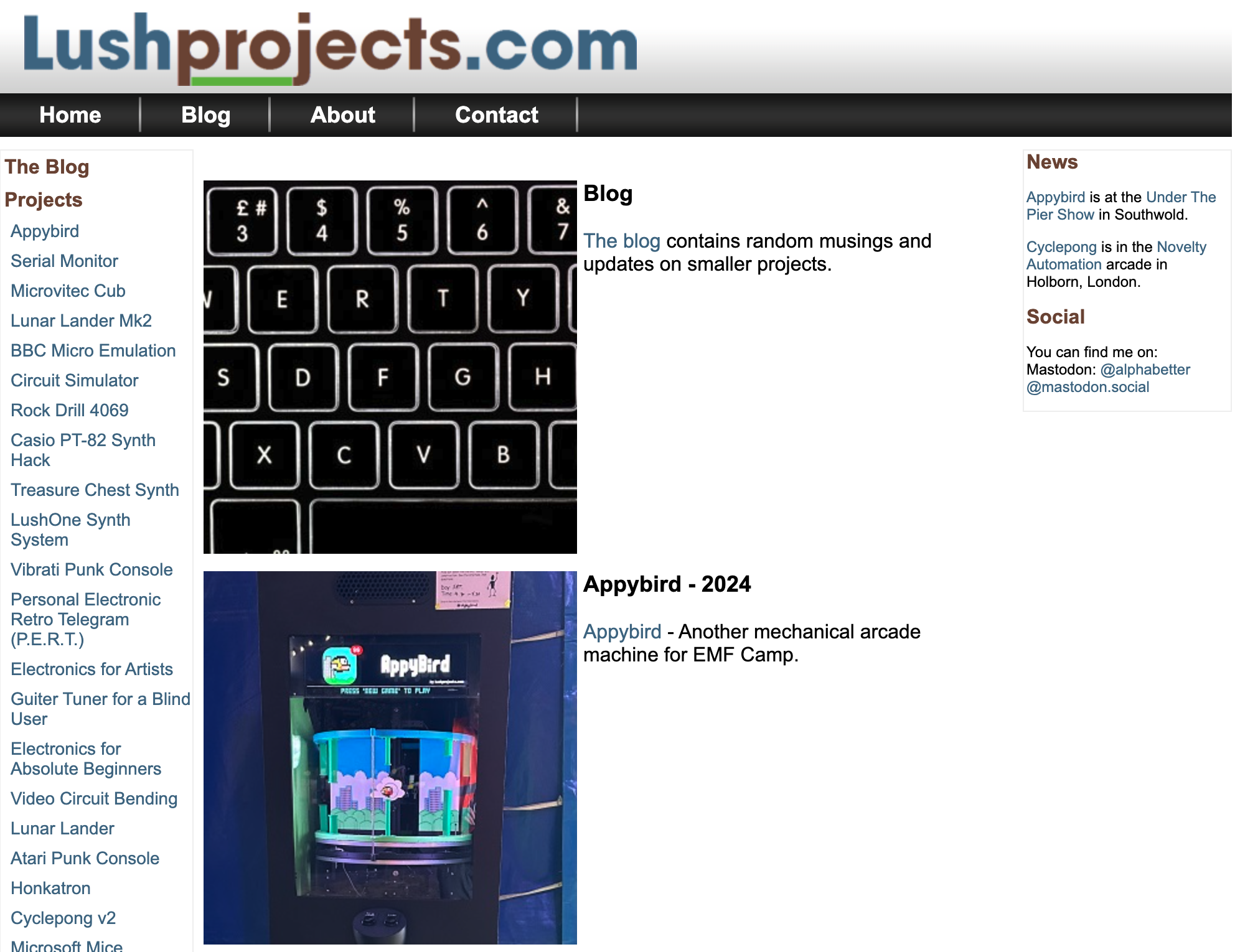Screenshot of Iain Sharp Website
