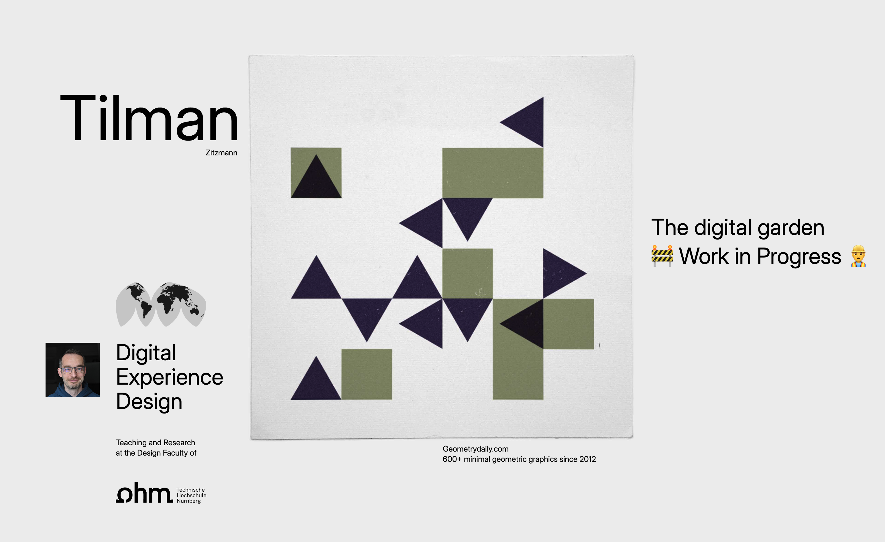 A screenshot of Tilman Zitzmann's website